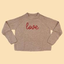 Load image into Gallery viewer, NEW! Limited Stock Rib Knit Cashmere Sweater With Chunky Yarn Embroidery, Embroidered Knit Sweater, Fall Knit Sweater, Custom Knit Sweater