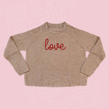 Load image into Gallery viewer, NEW! Limited Stock Rib Knit Cashmere Sweater With Chunky Yarn Embroidery, Embroidered Knit Sweater, Fall Knit Sweater, Custom Knit Sweater