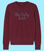 Load image into Gallery viewer, Custom MAROON Colored 100% Cashmere Sweater, Custom Cashmere, The Lady Doth