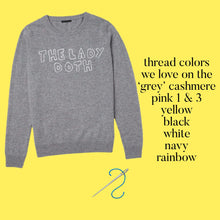 Load image into Gallery viewer, Custom GREY 100% Cashmere Sweater, Custom Cashmere, The Lady Doth