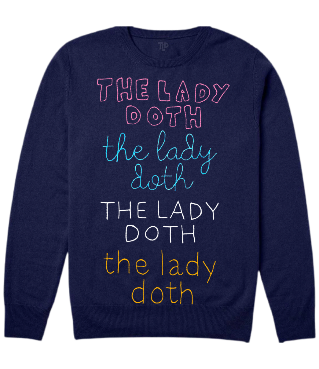 Custom NAVY 100% Cashmere Sweater, Custom Cashmere, The Lady Doth