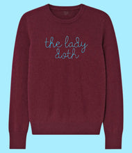 Load image into Gallery viewer, Custom MAROON Colored 100% Cashmere Sweater, Custom Cashmere, The Lady Doth
