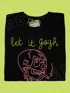 Hand Embroidered Van Gogh Inspired 100% Cashmere Sweater, Smoking Skull, The Lady Doth