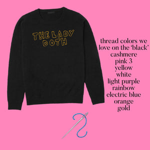 Custom BLACK 100% Cashmere Sweater, Custom Cashmere, The Lady Doth