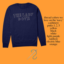 Load image into Gallery viewer, Custom NAVY 100% Cashmere Sweater, Custom Cashmere, The Lady Doth

